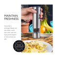 thumbnail image 6 of Cole & Mason Battersea Electronic Salt and Pepper Grinder Set, Adjustable Ceramic Mill, Battery Operated, Refillable, Silver, 2-Piece Set, 6 of 7
