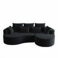 thumbnail image 3 of Modern Upholstered Oversized Sectional Sofa, 105-Inch Chenille 4-Seater Extra Deep & Wide Seat Curved Cloud Couch with 7 Pillows, Free Combination Sofa Couch for Living Room,Bedroom, 3 of 5