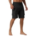 thumbnail image 5 of INSPIRE CHIC Father's Day Men's Drawstring Waist Solid Color Side Pockets Lining Summer Board Shorts 36 Black, 5 of 6