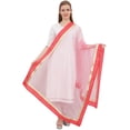 thumbnail image 1 of Phagun Dupatta Longue en Filet de Designer Indien pour Femmes, Foulard Hijab, Jeté - Pêche, 1 of 4