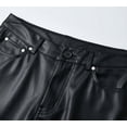 thumbnail image 6 of Faux Leather Leggings for Women High Waist Tummy Control Stretchy Pants Straight Leg Skinny Slacks with Pockets, 6 of 8