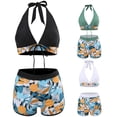 thumbnail image 2 of Cre-Heaven Women's Bikini Sets Two Piece Swimsuit High Waisted V Neck Bathing Suit Twist Front Adjustable Spaghetti Straps Bathing Suit White, 2 of 6