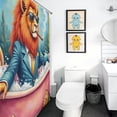 thumbnail image 3 of Lion Print Shower Curtain Art Style Bathroom Decor Shower Curtain with 12 Hooks,66inx72in, 3 of 6