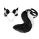 thumbnail image 2 of Diadema con orejas y cola, ideal como regalo para fiestas de graduación o Halloween. Blanco y negro, 2 of 9