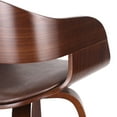 thumbnail image 3 of Noble House Lovejoy Upholstered Swivel Barstool, Dark Brown and Walnut, 3 of 9