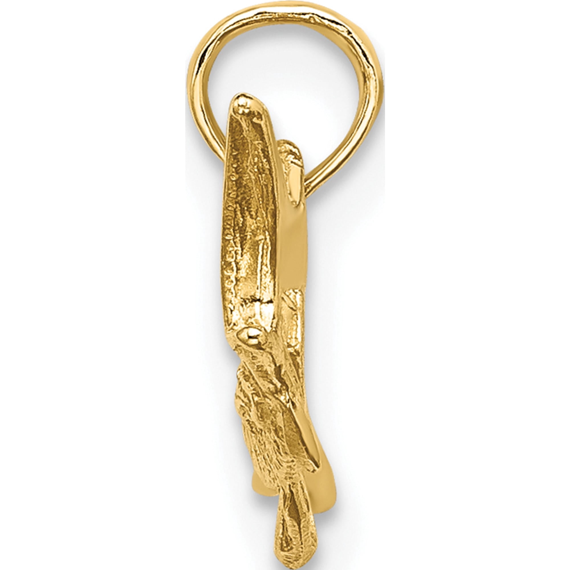 10K Textured 2-D Marlin Fish Charm Yellow Gold Material Artisan Luxe Glamorous Designed for those who cherish timeless beauty