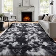thumbnail image 1 of Alfombra PAGISOFE negra, blanca y gris para sala de estar, 160 x 230 cm, 1 of 9