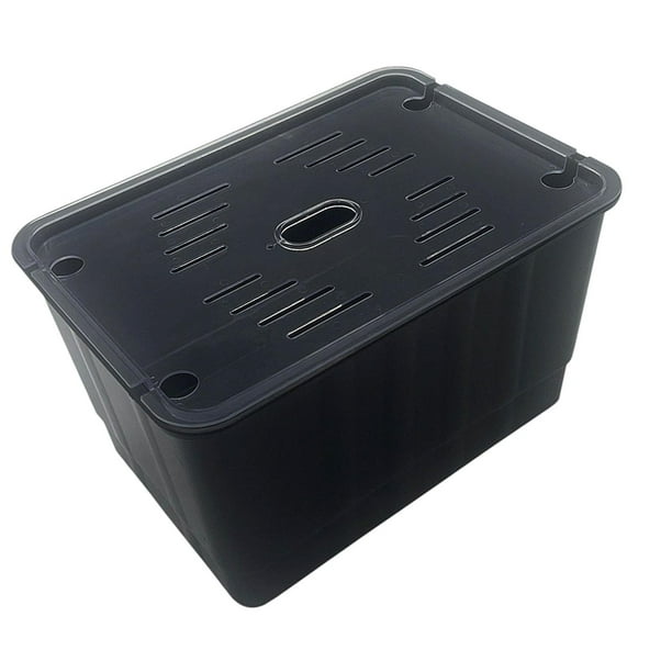 Acuario de tortugas, hábitat de acuario de tortuga, tanque de tortugas de ventilación, caja de caja de reproducción para rana, cangrejo de río, Negro l