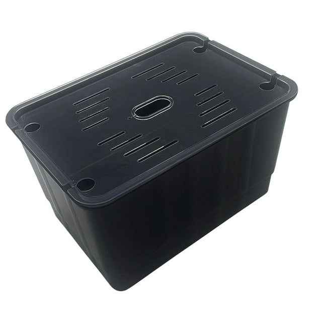 Hábitat de tortuga, tanque de reproducción de tortugas, contenedor de eclosión de alimentación de ventilación, acuario de tortugas para camaleón Negro l