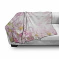 thumbnail image 3 of Rose Soft Flannel Fleece Blanket, Blossoming Spring Flowering Cherry Sakura April Tree Freshness Tenderness, Cozy Plush for Indoor and Outdoor Use, 50" x 60", Rose Yellow and Green, by Ambesonne, 3 of 6