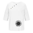 thumbnail image 4 of Women Blouse Summer Cotton Linen T-Shirts Clearance Sale Short Sleeve Tunic Tops Casual Loose Blouse, 4 of 4