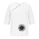 thumbnail image 4 of Blusas de Manga Corta para las Mujeres Impresas Cuello Redondo Camiseta Casual, Blusa de Algodón de Imitación para las Mujeres, 4 of 4