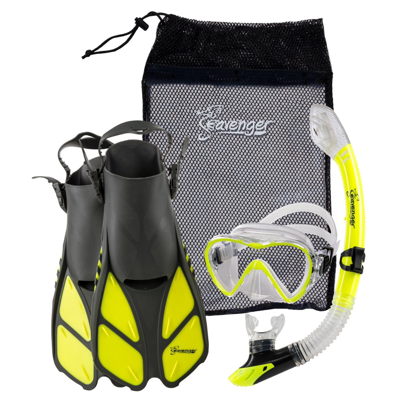 Seavenger Aviator Diving Kit/Snorkeling Set Kids and Adults (Neon