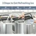 thumbnail image 6 of Qunler Countertop Ice Maker Machine, 26lbs/24H, 9 Bullet Ice Cubes in 6 Mins, Self-Cleaning, Basket with Handle, Stainless Steel, 6 of 9