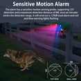 thumbnail image 2 of Solar Motion Sensor Alarm - 130dB Siren, Ultrasonic & Strobe Lights, 4 Modes, Waterproof Outdoor/Indoor Security Alarm for Home, Yard, Garden, Shed (Green, Solar Powered), 2 of 9