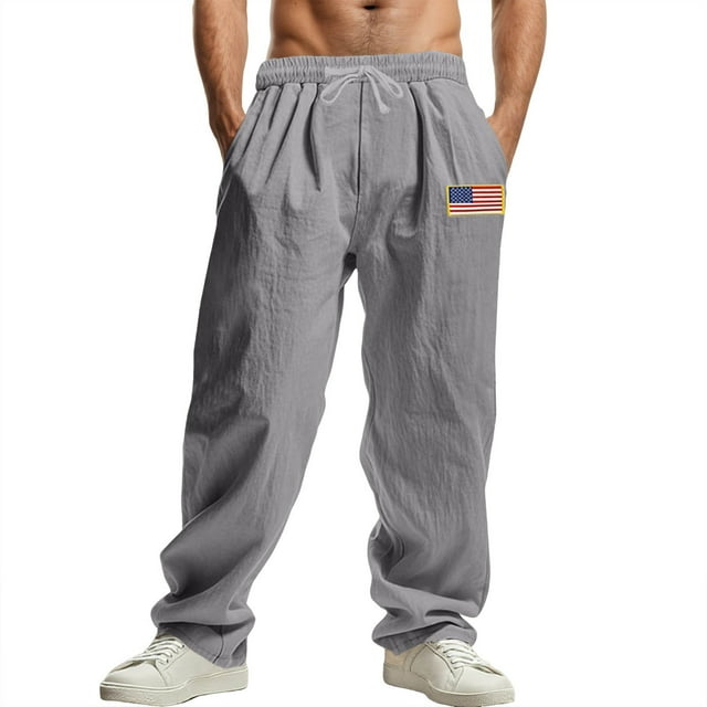Men's Casual Trousers Everyday Lightweight Straight Leg Design with Adjustable Drawstring for Comfort and Versatile Style