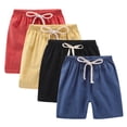thumbnail image 2 of ITSAME Girls Active Shorts 4-Piece, Elastic Waist Cotton Linen Loose Fit Summer Stretchy Casual Shorts Yellow 4T, 2 of 9