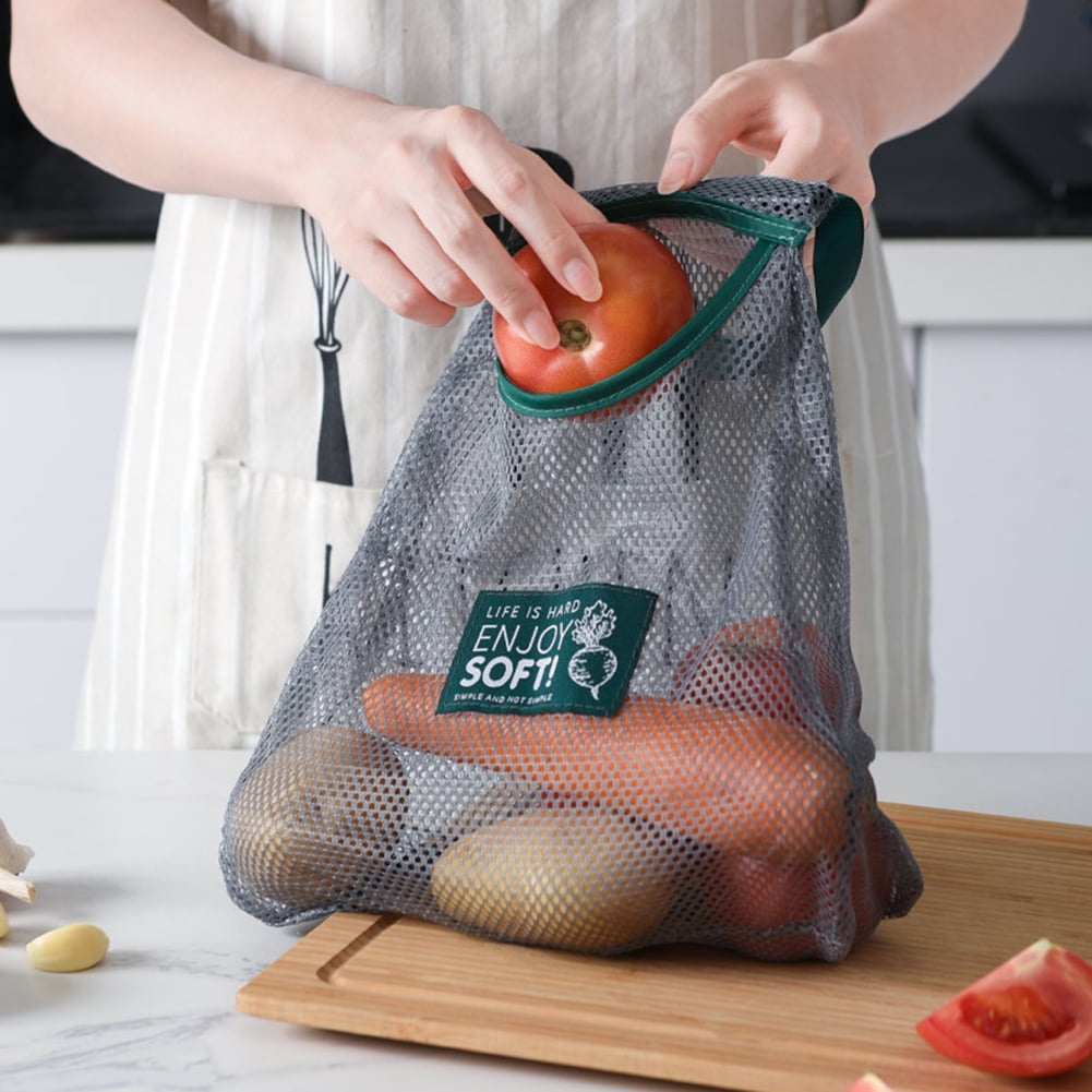 Hanging Pocket Fruit Vegetable Bags Drawstring Mesh Bag Storage Mesh Pouch 