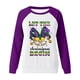 thumbnail image 3 of Gibobby Sudaderas para mujer Sudadera con estampado de de para mujer, Top de manga larga raglán con estampado de primavera y otoño, sudadera informal morada con cuello redondo(Negro, M), 3 of 4