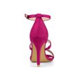 thumbnail image 2 of BLISSFUL STEP Women's Shoes Faux Suede Stiletto High Heel Open Toe Adjustable Ankle Strap Sandals  Hot Pink 8, 2 of 7
