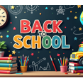thumbnail image 4 of Back to School Books Clock Kids Poster Backdrop Banner Classroom Supplies Educational Decorations School Event Party Photography Props, 4 of 4