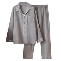 Akafmk Men's Long Sleeve Pajama Sets,Cotton Pajamas for Men Set,Long Sleeve Sleep Tops and Sleepwear Pants 2 Piece Loungewear Set Soft Comfy Nightwear
