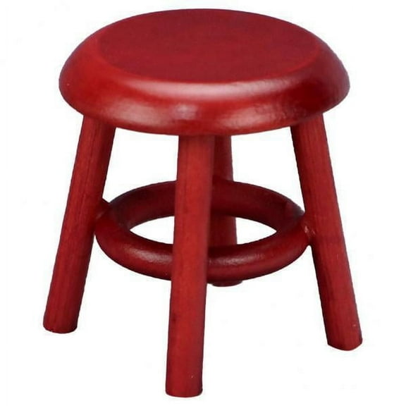 yotijay 6xSolid Birch Wood Mini Round Stool 1/12 Scale Dollhouse Bar Furniture Toys