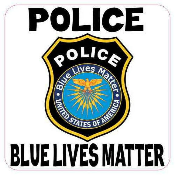 3in x 3in Police Blue Lives Matter Badge Sticker Police Support Stickers