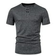 thumbnail image 2 of pstuiky camisetas de hombre, Camiseta de manga corta con cuello redondo y estampado liso para hombre camisetas de hombre l, 2 of 7