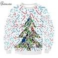 thumbnail image 4 of Jersey de gran tamaño para hombre, sudaderas falsas de dos piezas, chándal de cuello redondo para pareja, ropa de calle de Navidad y otoño, 4 of 4