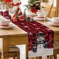 thumbnail image 2 of Christmas Table Runner Snowman Table Runners Cardinal Bird Snowflake Buffalo Plaid Cotton Linen Dresser Scarf Kitchen Dining Table Decor for Christmas Holiday Party Decor 13x36 Inch, 2 of 9