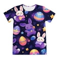thumbnail image 7 of Easter Outfits for Boys Size 2-12 Short Sleeve T-Shirt Funny Bunny Suit Easter Egg Shirt Shirts Casual Round Neck Pullover Tops Pants 2 PC Children Clothing X02-Blue 5-6 Years, 7 of 7