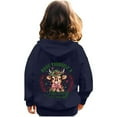 thumbnail image 3 of MIASHUI Chandail en Molleton Filles Hauts Garçons et Filles Décontracté Imprimé à Capuche Manches Longues, Bleu Foncé, 5-6 Ans, 3 of 6