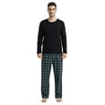 thumbnail image 1 of GLOBAL S S Conjunto de Pijama de Playera de Manga Larga y Pantalón de Franela para Hombre 100% Algodón Verde a Cuadro, 1 of 2