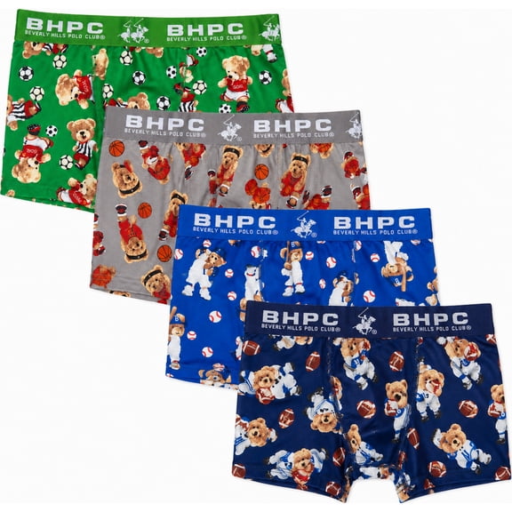 Beverly Hills Polo Club Toddler Boys Boxer Briefs Active Performance Underwear 4 Pack