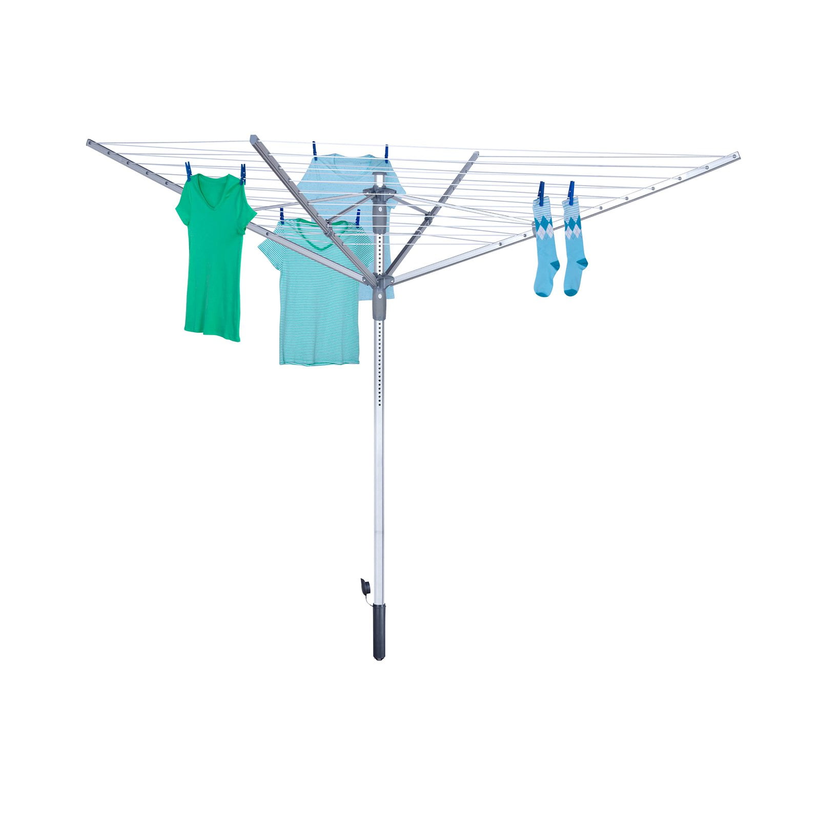Honey Can Do Outdoor Umbrella Drying Rack with 12 lines, Silver