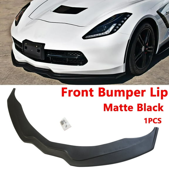 NINTE Front Bumper Lip for 2014-19 Chevy Corvette C7 STG Stage 2 Z06 Stingray Matte Black