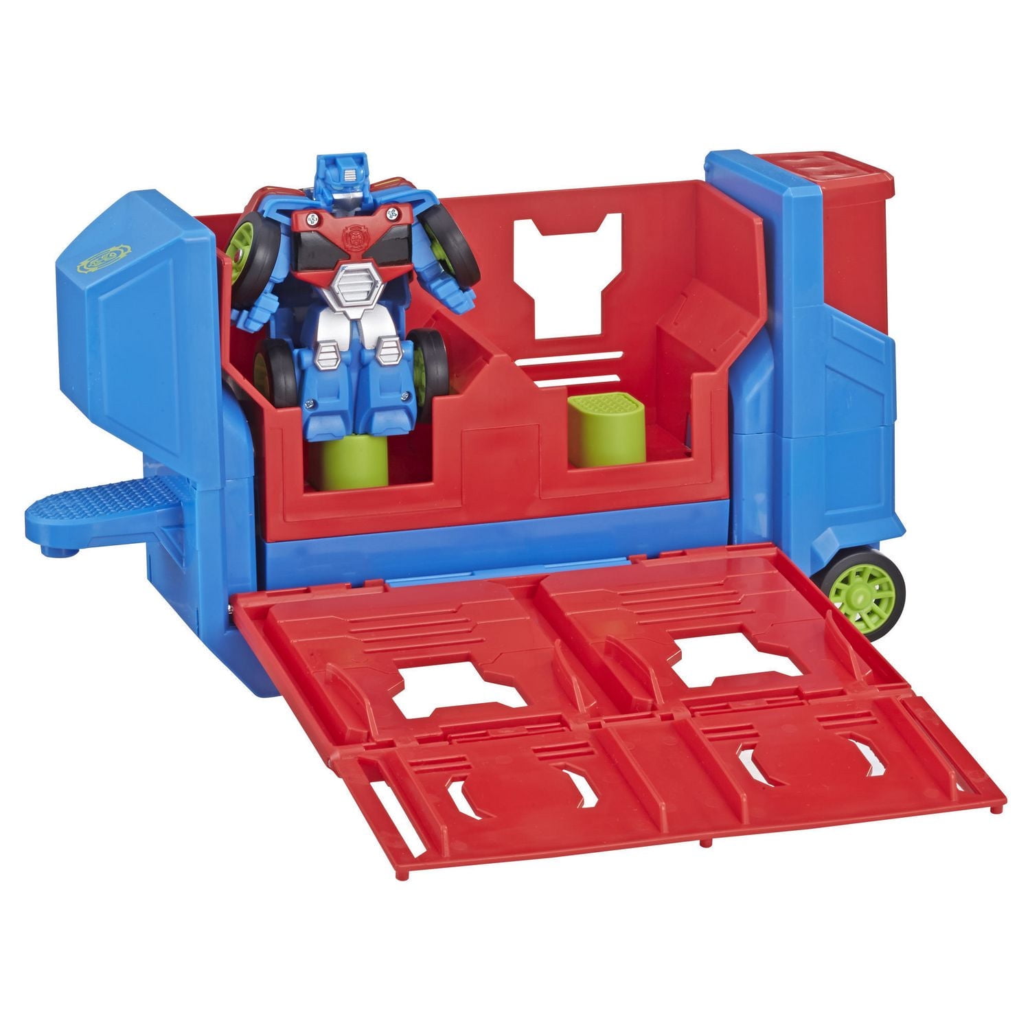 Playskool Heroes Transformers Rescue Bots Academy Flip Racers Optimus Prime Launcher Trailer