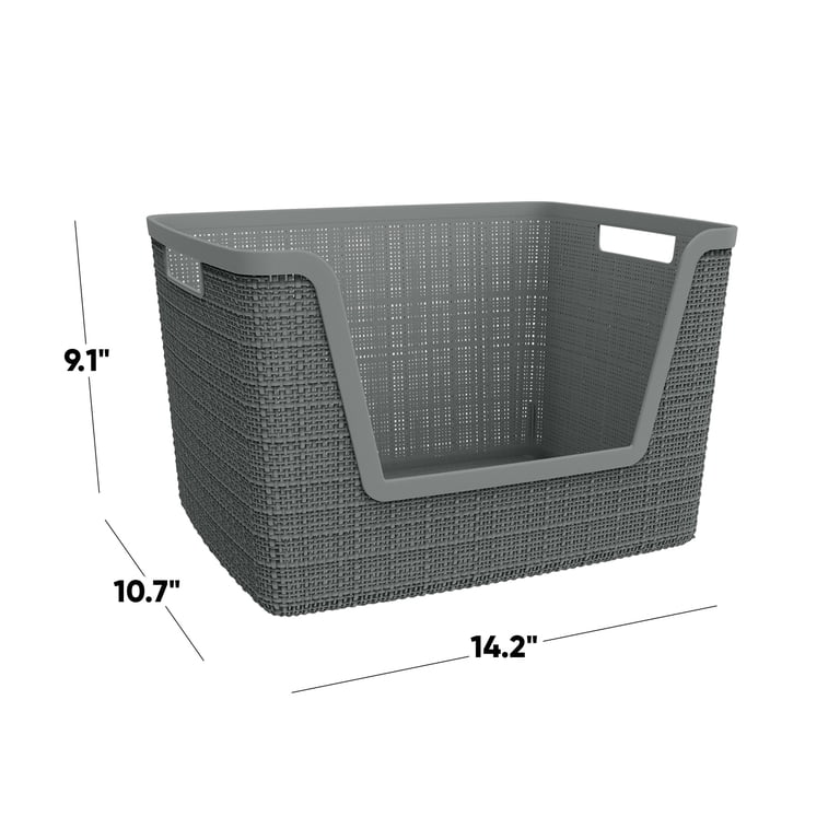 Curver Jute Large Easy Access Storage Basket, Grey photo 2