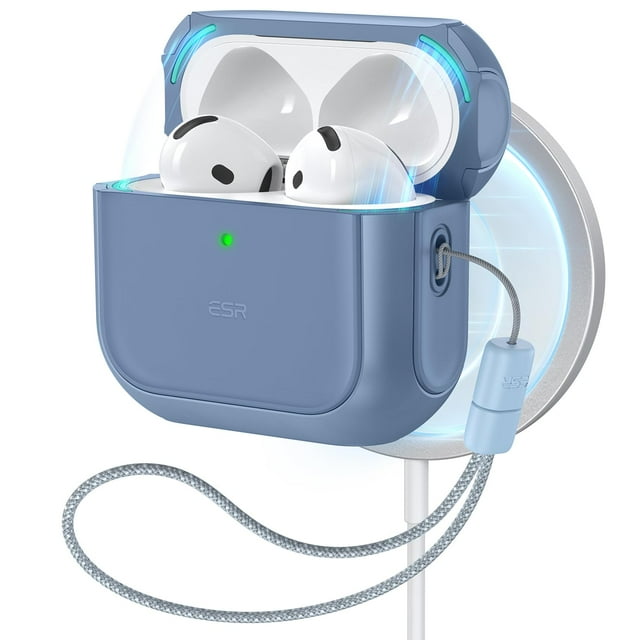Funda para AirPods 4 ESR Orbit Hybrid con protección contra caídas, color azul oscuro