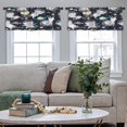 thumbnail image 4 of LALILO Kitchen Curtain Valance Fun Cat Astronaut Rod Pocket Window Curtain 52"x 18" Set of 2, 4 of 7