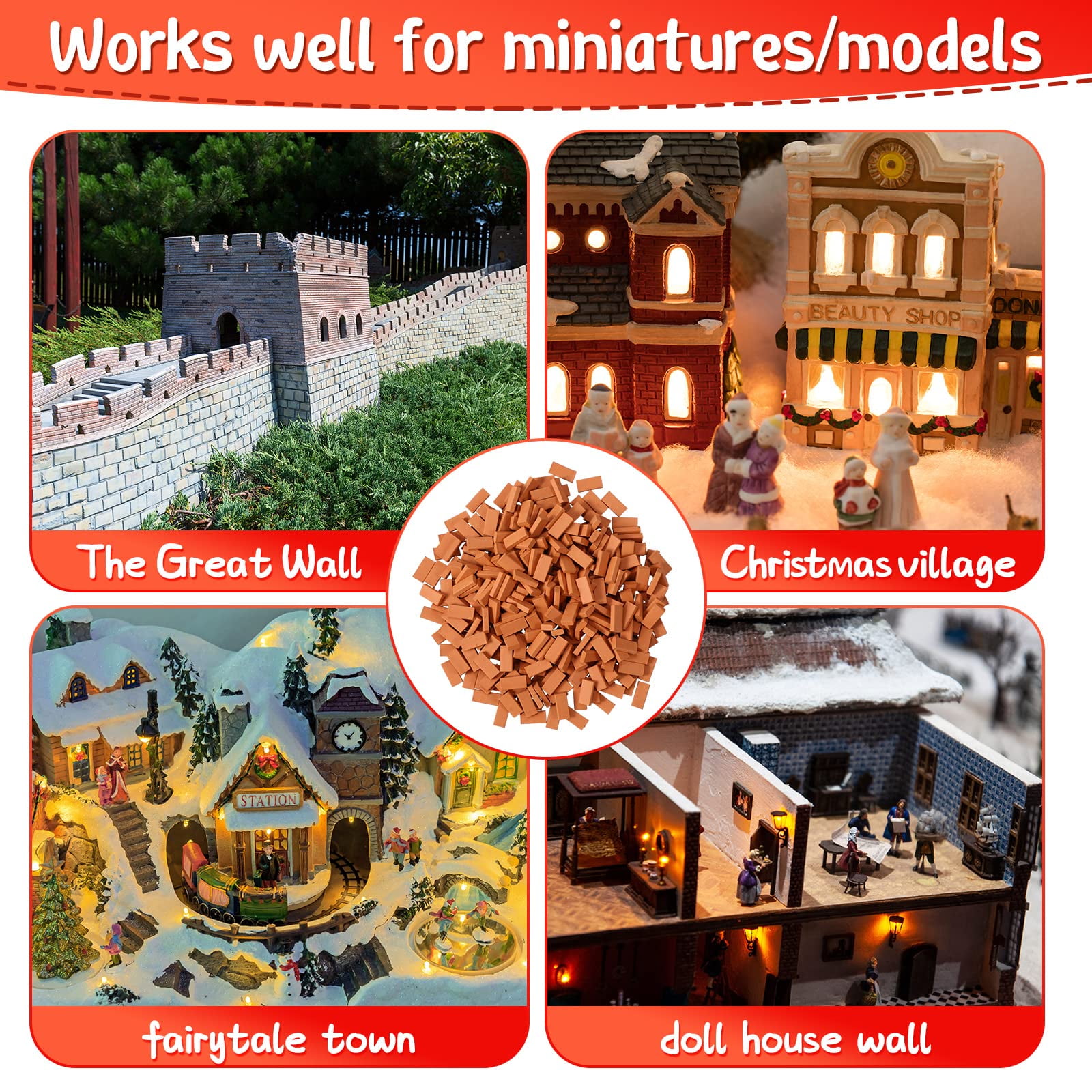 Buy CMD 500 Pieces Miniature Bricks 1/35 Mini Brick Blocks Miniature Parts  Miniature Red Bricks Diorama Production DIY Scene Building Model Gardening  Accessories (A: 1/35 500 Pieces) from Japan - Buy authentic