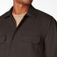thumbnail image 3 of Dickies Mens Long-Sleeve Work Shirt, M, Dark Brown, 3 of 6