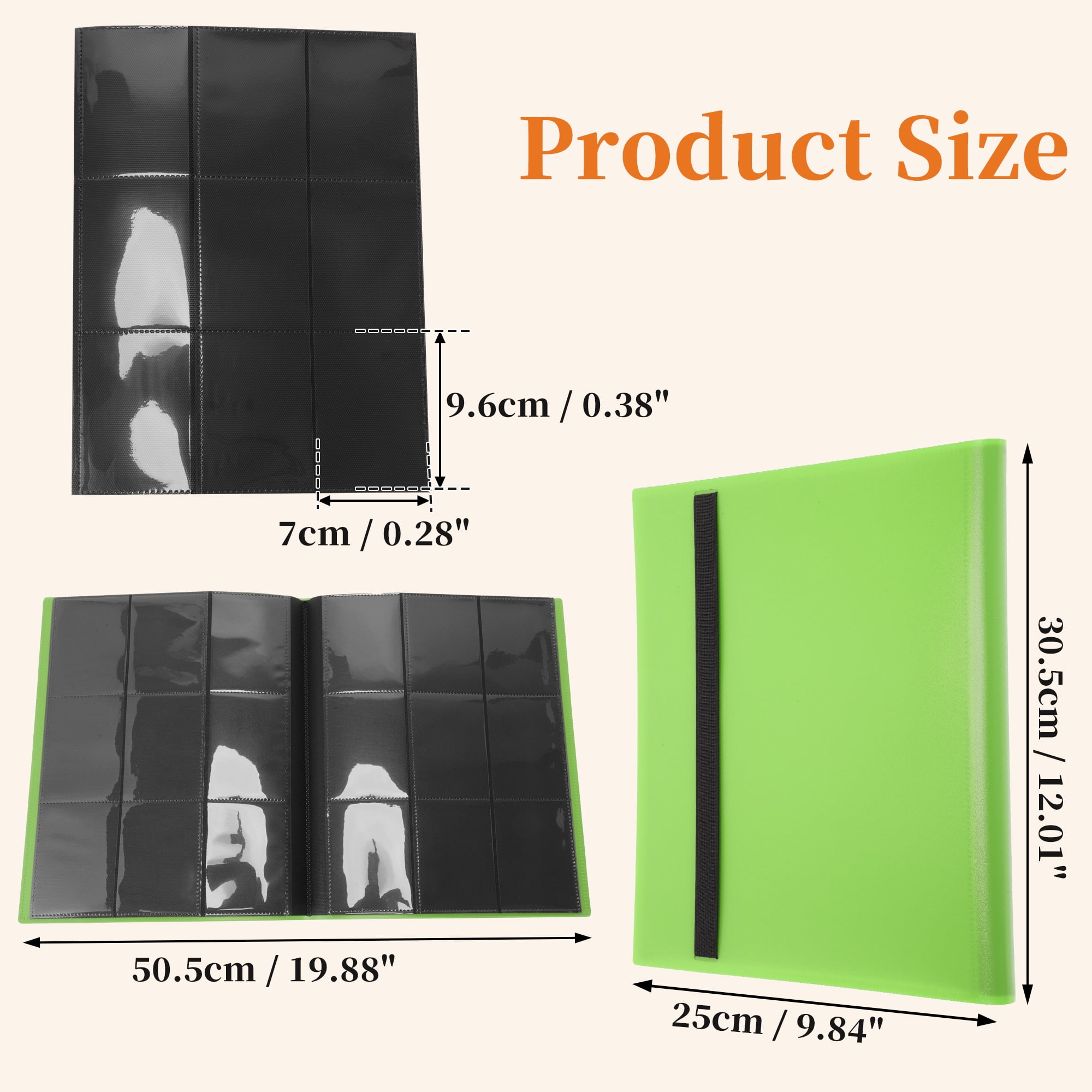 Unique Bargains Card Binder with 9 Pockets and 20 Pages ["Apple Green"]