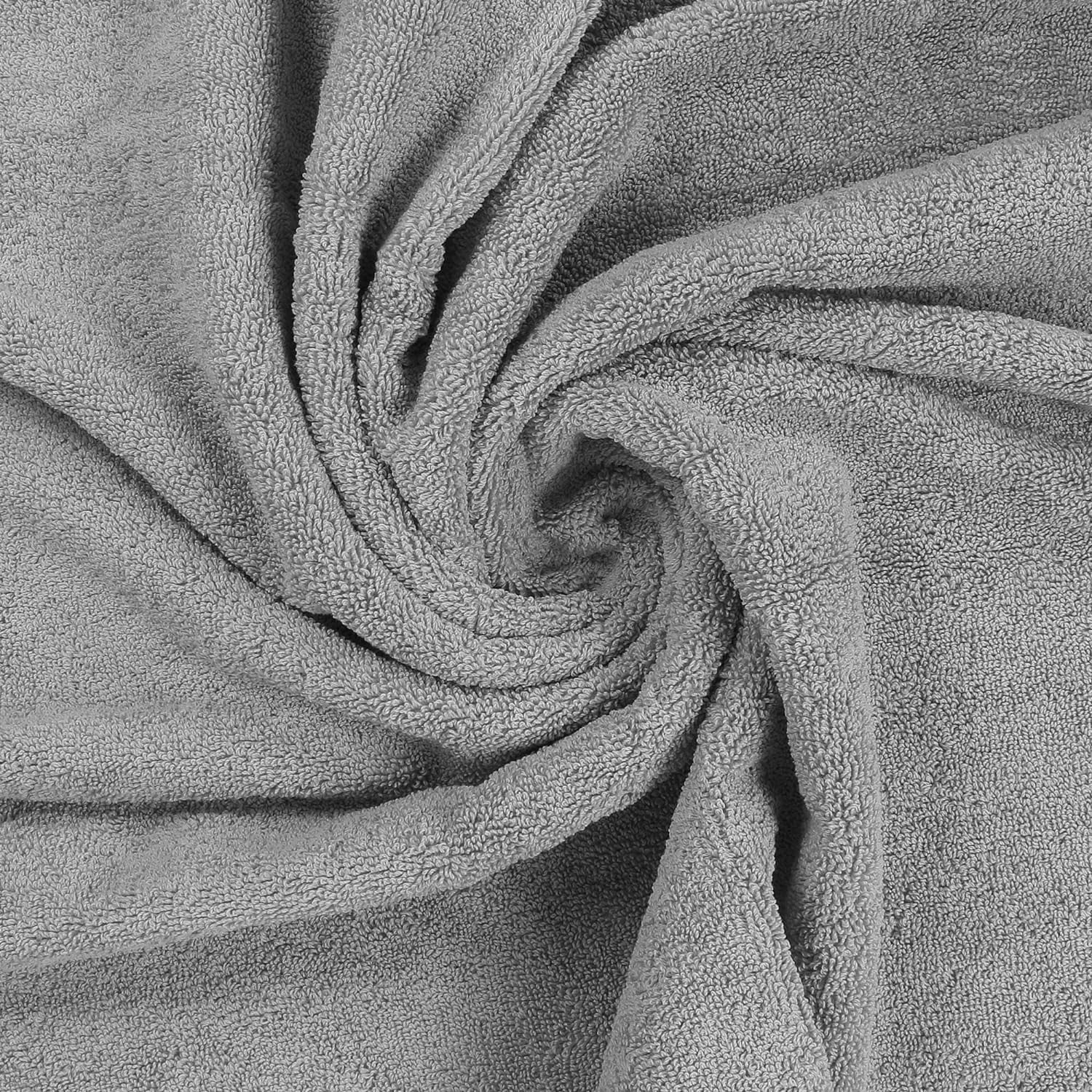 8-Piece Premium Towel Set, 2 Bath Towels, 2 Hand Towels, and 4 Wash Cloths, 600 GSM 100% Ring Spun Cotton Highly Absorbent Towels for Bathroom, Gym, Hotel, and Spa (Cool Grey)