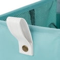 thumbnail image 4 of Caroeas XX-Large Laundry Baskets 27" Tall with Leather Handle, Laundry Basket on Wheels , Collapsible Laundry Hamper, Rolling Hamper Dorm Baskets (Light Blue), 4 of 5