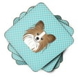 thumbnail image 2 of Carolines Treasures BB1186FC Checkerboard Blue Papillon Foam Coaster Set of 4 3 1/2 x 3 1/2 multicolor, 2 of 3