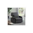 thumbnail image 5 of Lilola Home Huckleberry Dark Gray Linen Accent Chair with Storage Ottoman and Folding Side Table, 5 of 6