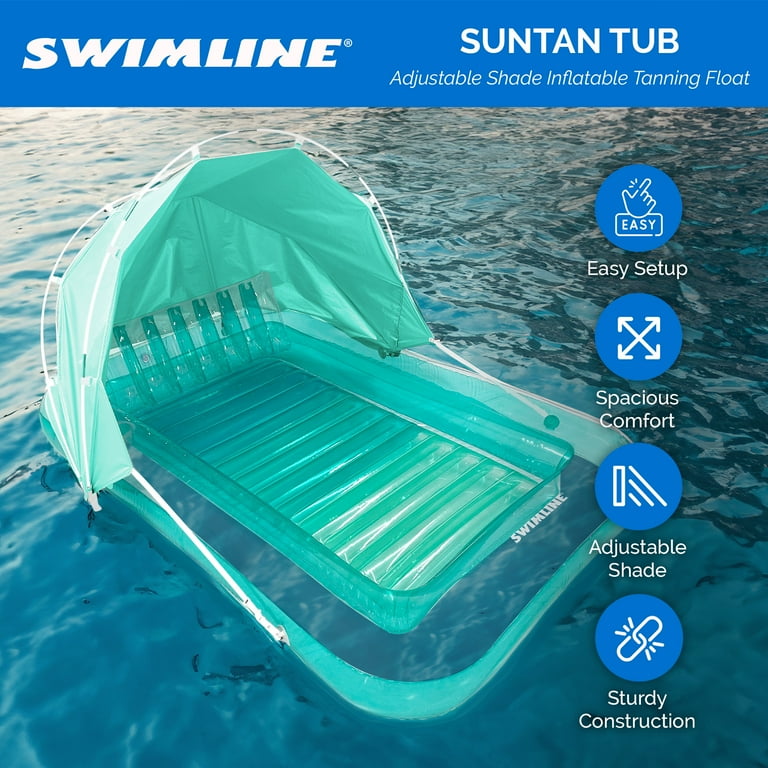 Swimline Adult Pool Suntan Tub Float with Cup Holder, Adjustable