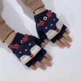 thumbnail image 3 of Bienvenido Guantes de felpa de otoño e invierno para niños, guantes de concha de medio dedo, 3 of 5